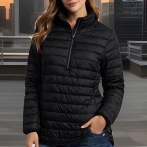 GapFit Primaloft Quarter Zip Insulated Cold Control Pockets Soft Puffer Pullover